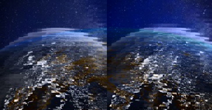 Earth With Light Populaiton Density