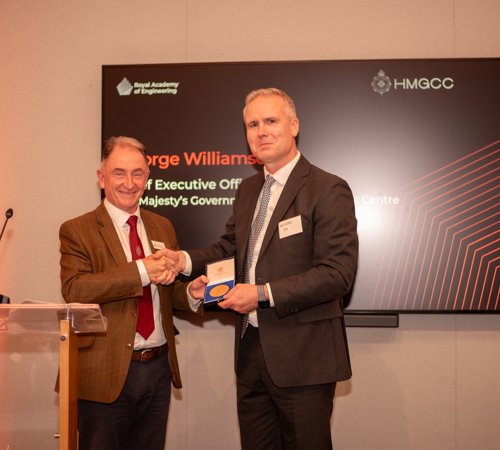 2024 09 16 HMGCC CEO George Williamson Receives The President's Special Medal From Sir Jim Mcdonald (Right), President Of The Royal Academy Of Engineering