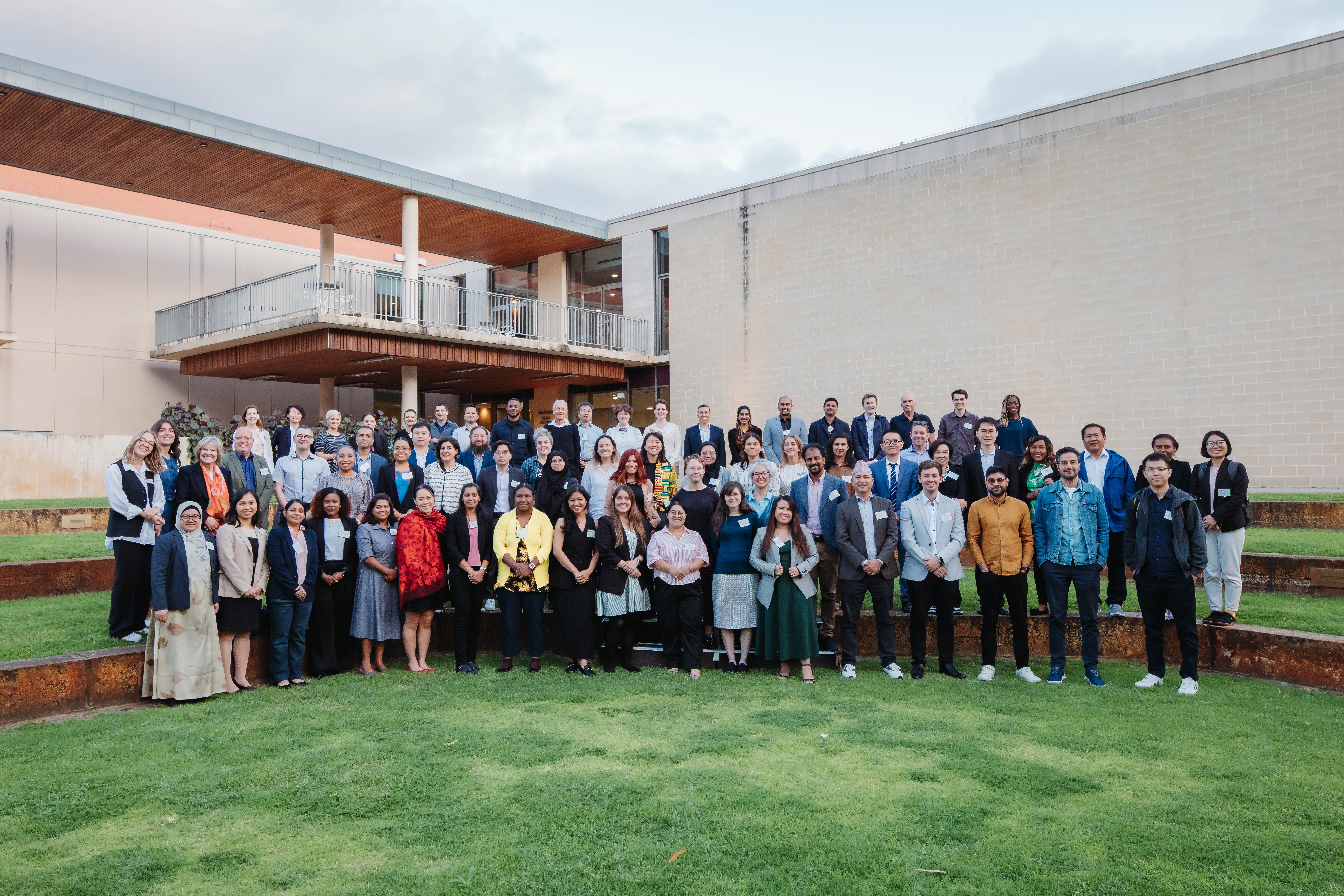 Group photo of participants in front of the University of Western Club Australia