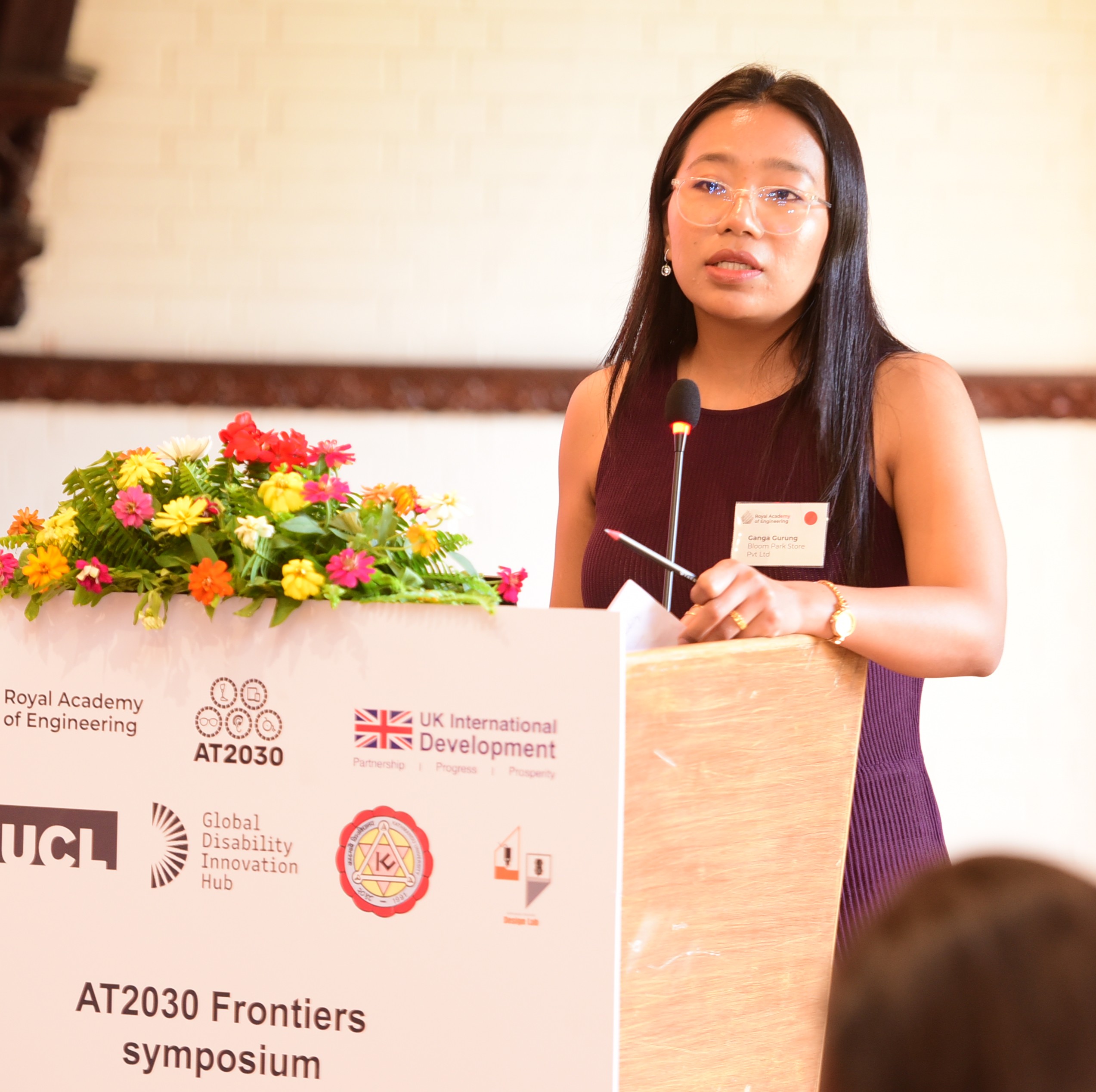 Ganga presenting during the session