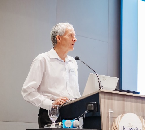 Professor Andrew giving his keynote speech